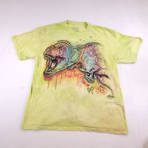 T-Rex Pullover Graphic Casual T Shirt Adult Mens Size Extra Large XL Yellow - Picture 2 of 9